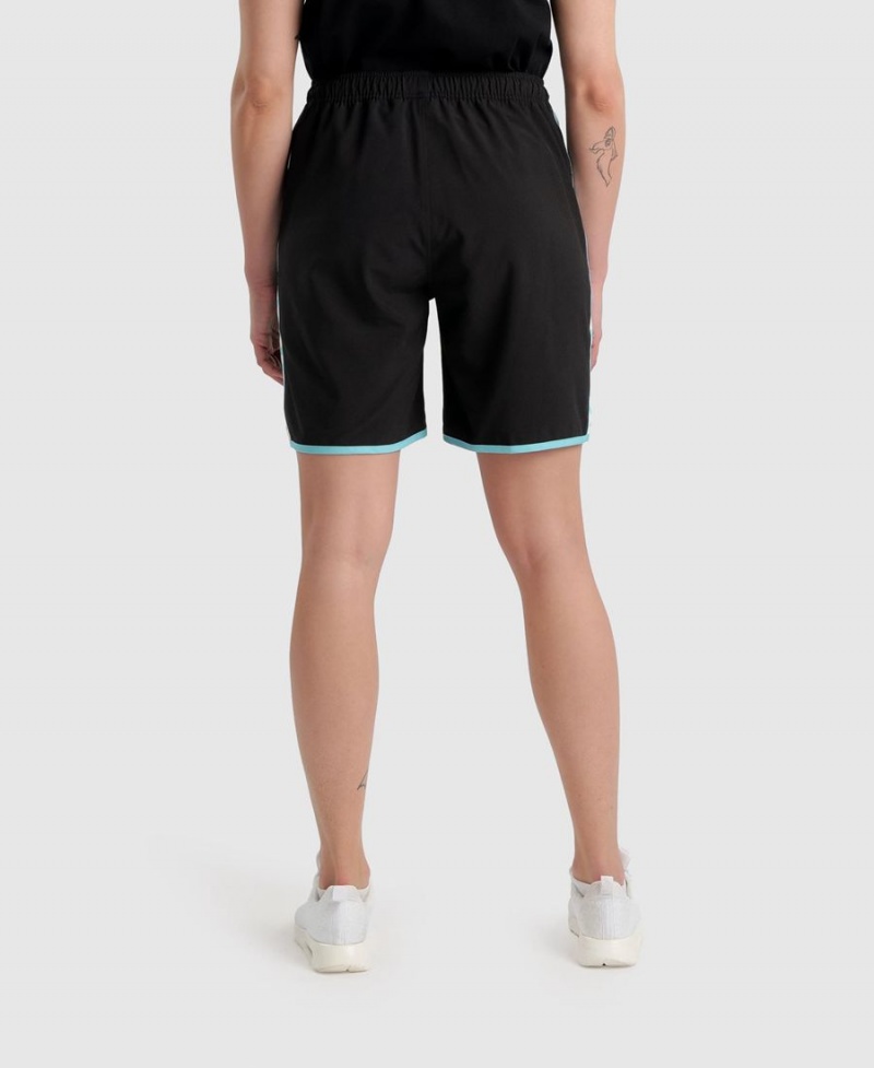 Arena Icons Teamstripe Bermuda Shorts Svarta Vita | LJC69W-988