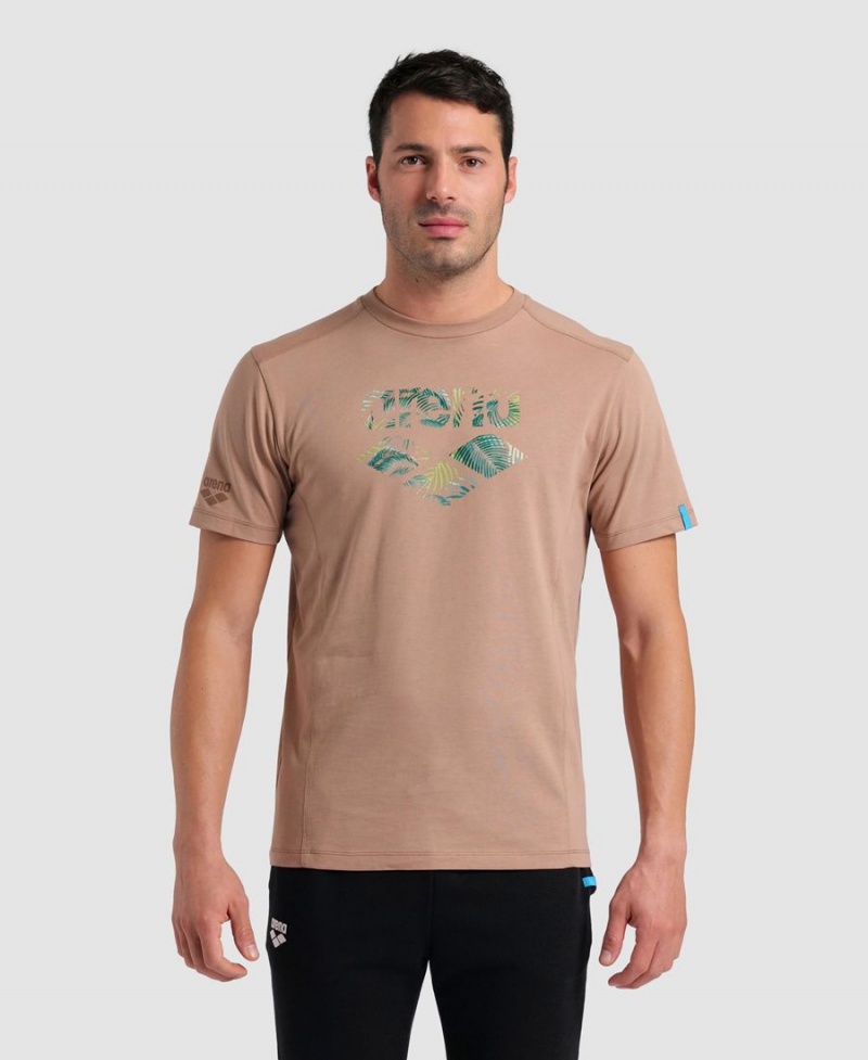 Arena Logo Bomull T-Shirt Khaki | FMS24M-865