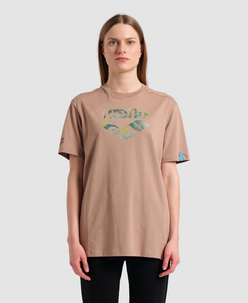 Arena Logo Bomull T-Shirt Khaki | FMS24M-865