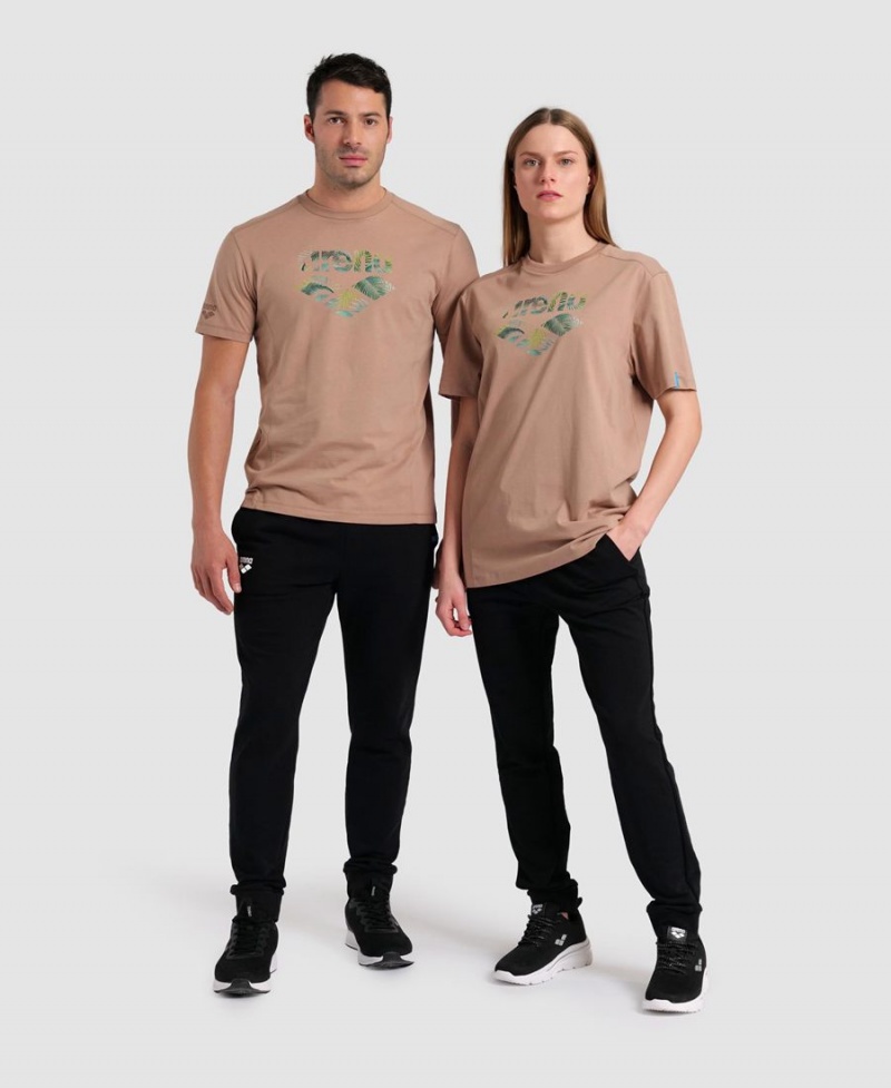 Arena Logo Bomull T-Shirt Khaki | UND30I-618