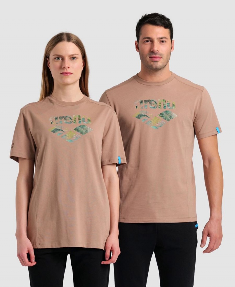 Arena Logo Bomull T-Shirt Khaki | UND30I-618