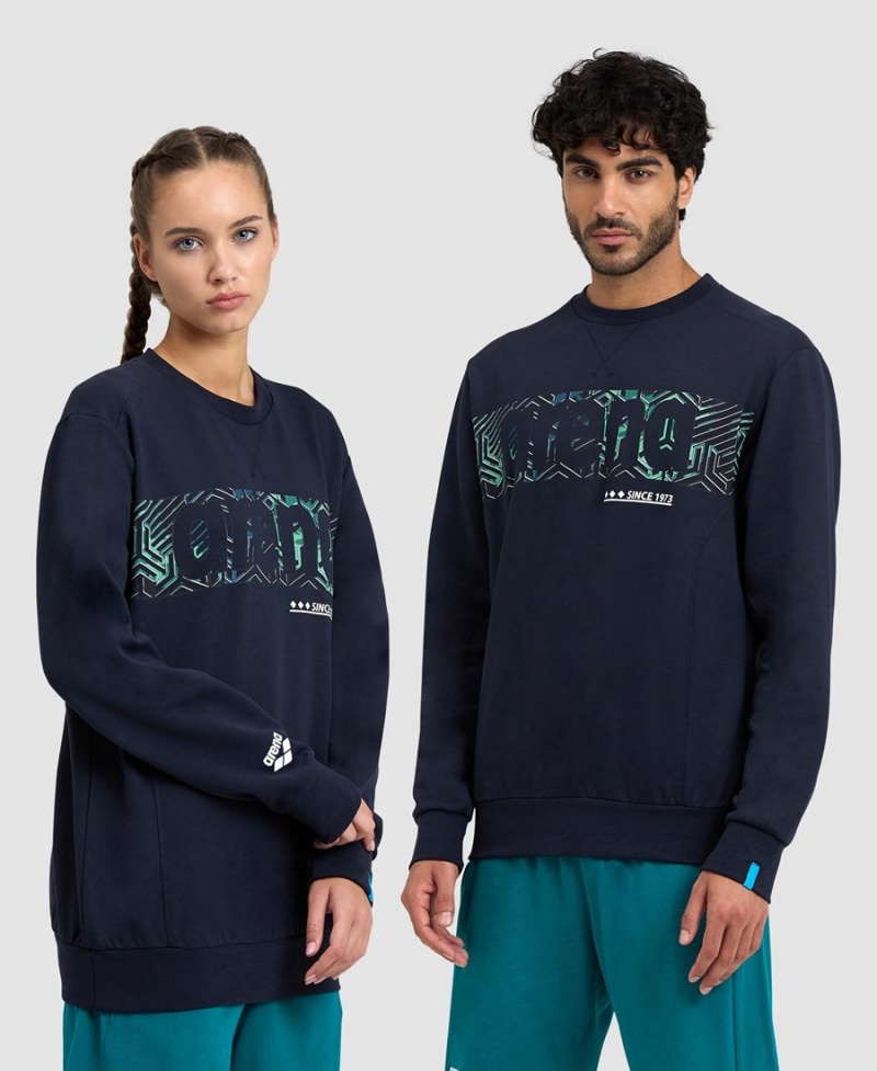 Arena Logo Crewneck Sweatshirt Marinblå | SLF95M-687