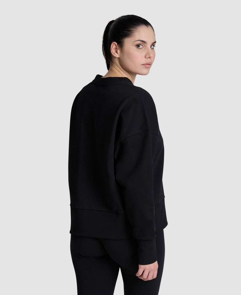 Arena Oversized Crew Neck Sweatshirt Svarta | IQZ65X-342