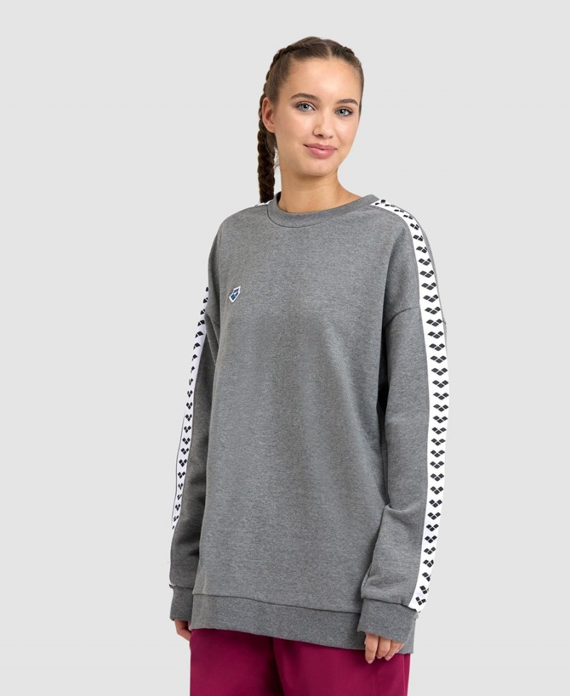 Arena Oversized Team Sweatshirt Grå Vita | MEK03Z-713