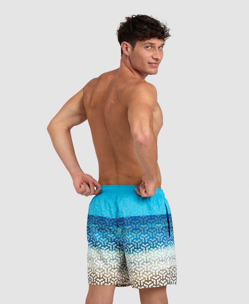 Arena Placed Beach Shorts Turkos | XKD85Q-158