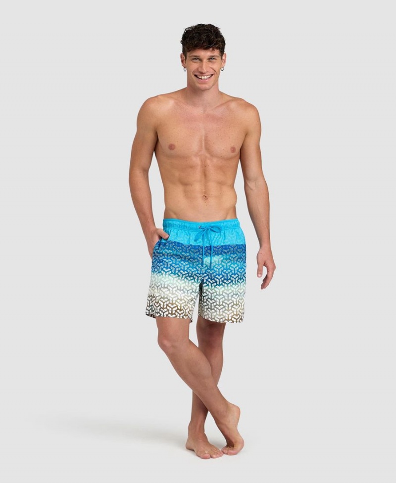 Arena Placed Beach Shorts Turkos | XKD85Q-158