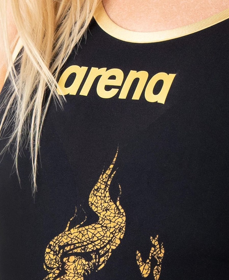 Arena Powerskin Carbon Glide Limited Edition Open Back Tävlingsbaddräkt Svarta Guld | OMW18N-920