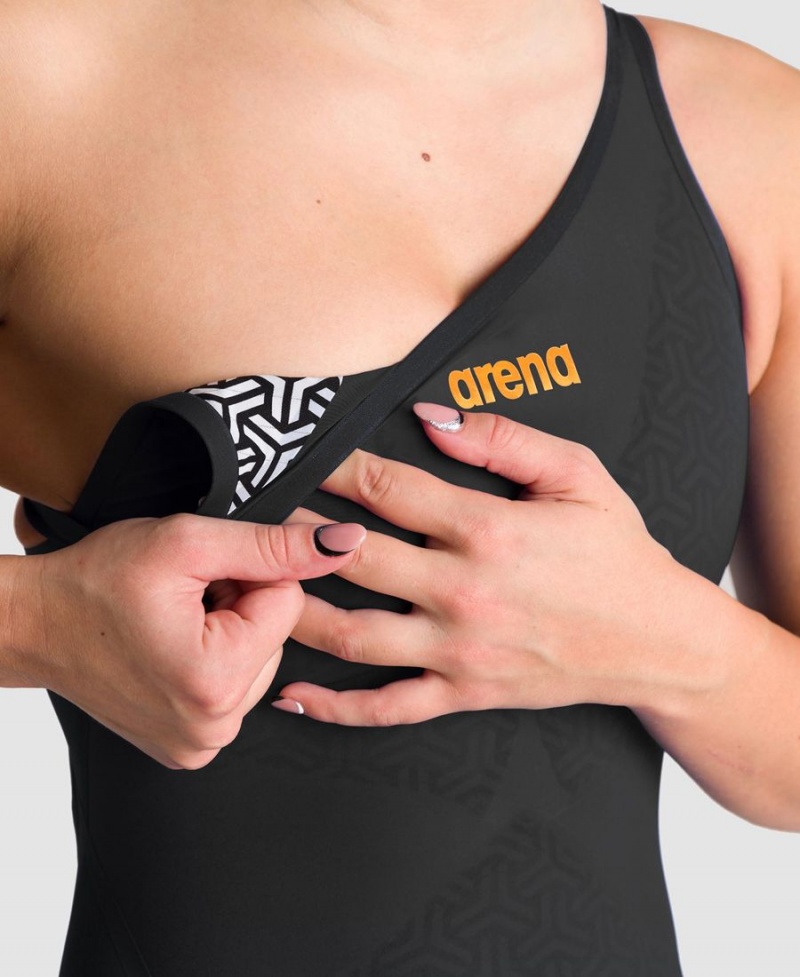 Arena Powerskin Carbon Glide Open Back Tävlingsbaddräkt Svarta Guld | WTD46A-384