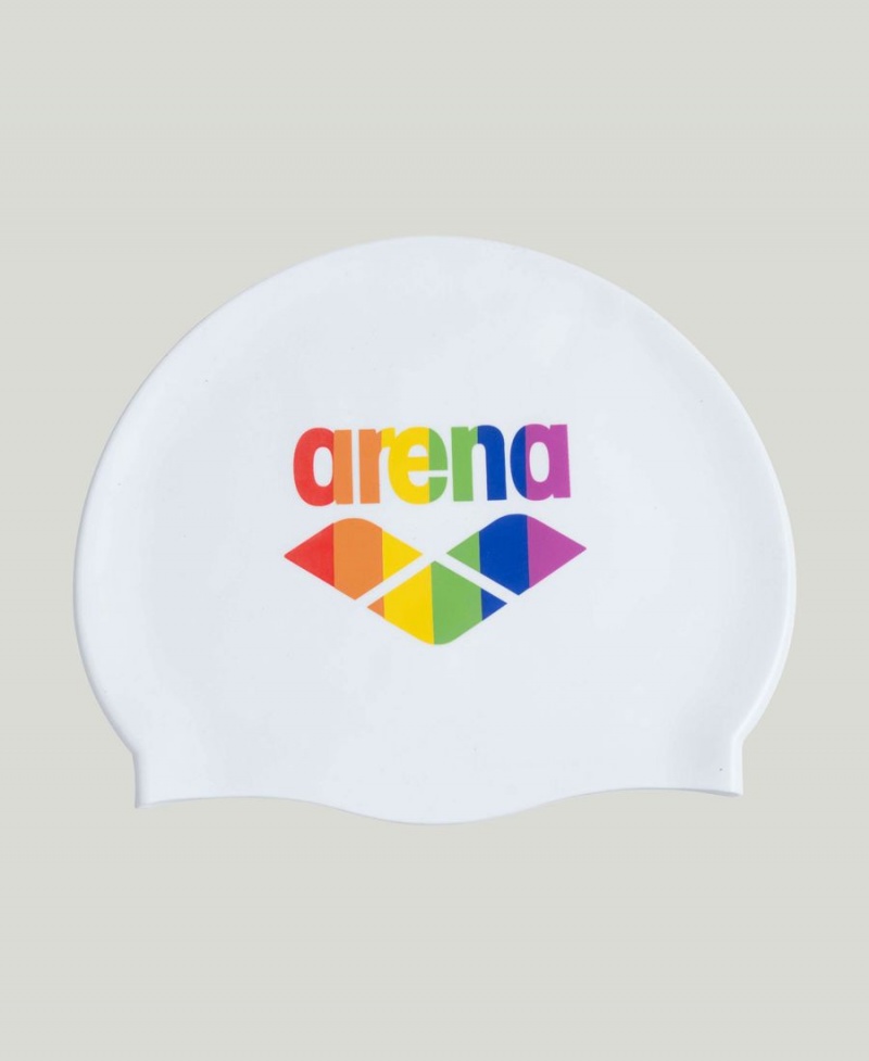 Arena Pride Silikon Print Badmössa Vita Olika Färger | IFD78S-357