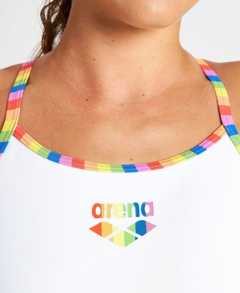 Arena Pride Superfly Back Baddräkt Vita Olika Färger | YHS49O-982