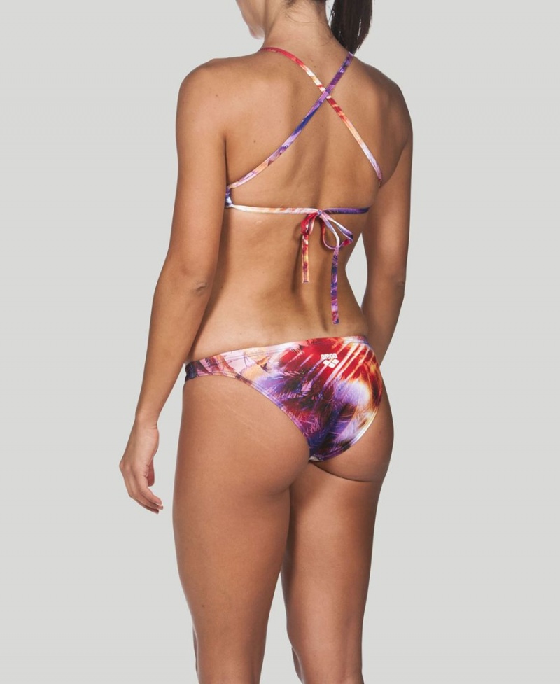 Arena Printed Tie Back Bikiniöverdel Lila Olika Färger | QBV73P-388