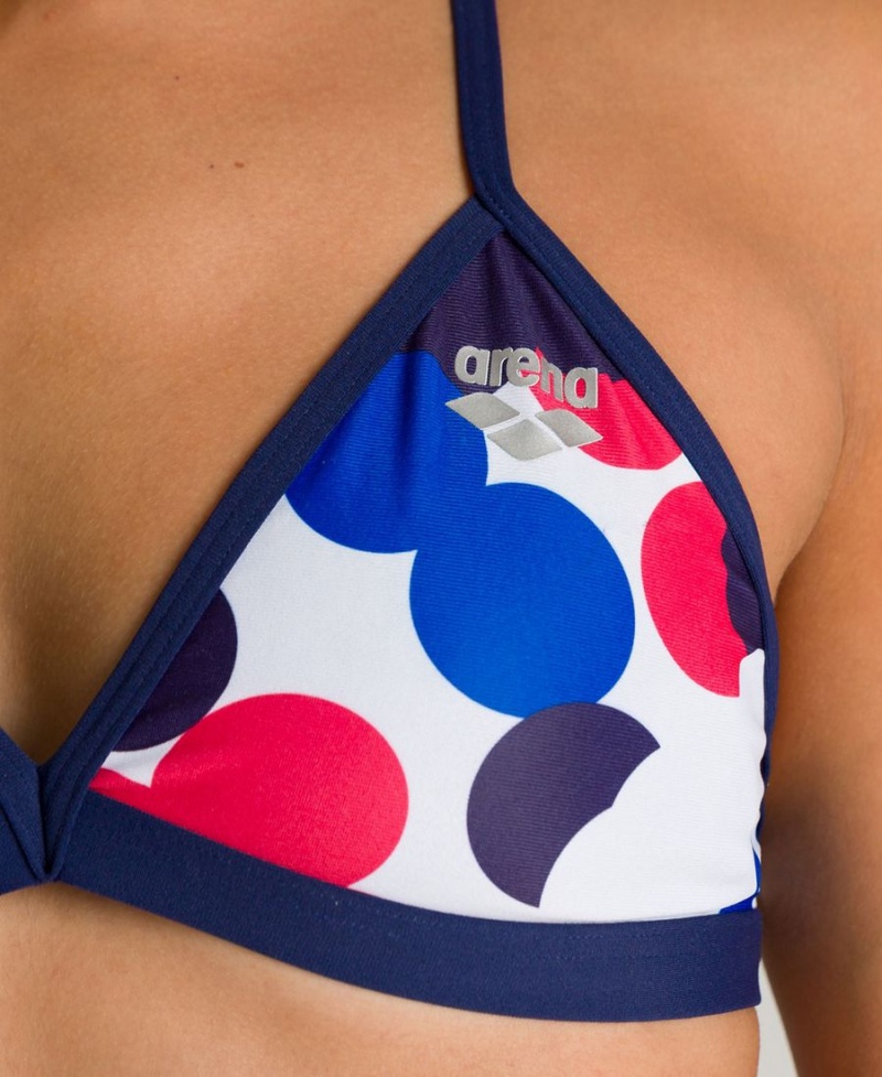 Arena Printed Tie Back Bikiniöverdel Marinblå Olika Färger | MQK24J-904