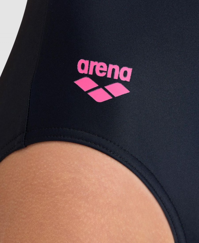 Arena Shading Pro Back Baddräkt Svarta Rosa | TKA35E-945