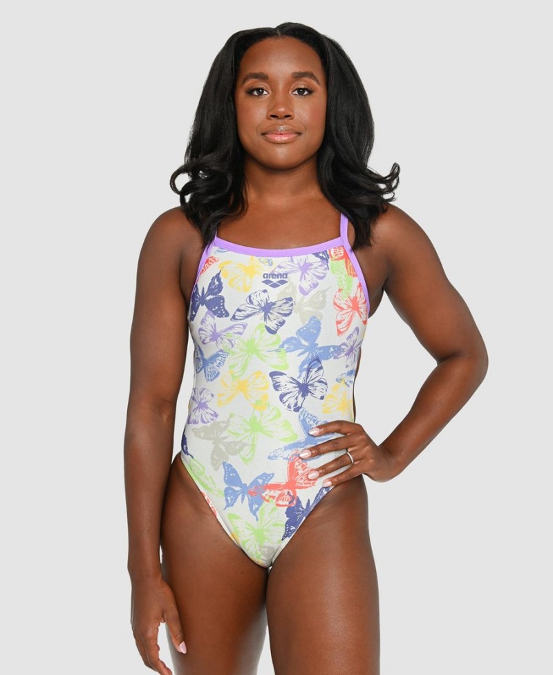 Arena Simone Manuel Capsule Kollektion Challenge Back Baddräkt Vita Olika Färger | IHF69A-482