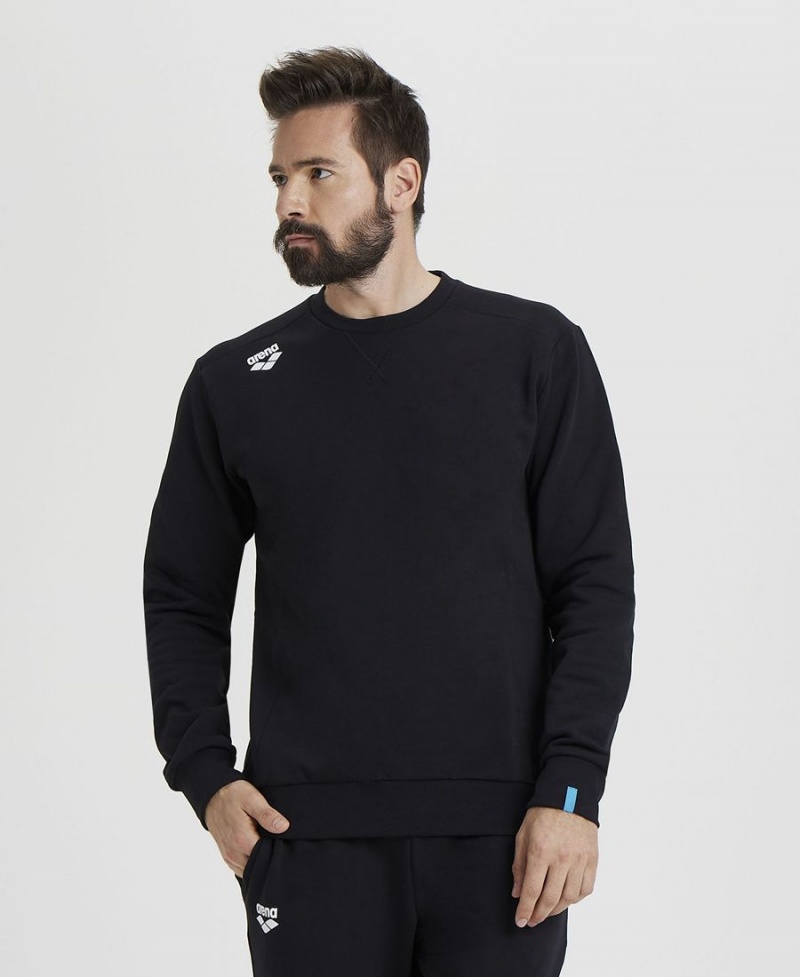 Arena Solid Crewneck Sweatshirt Svarta | PJU63W-249