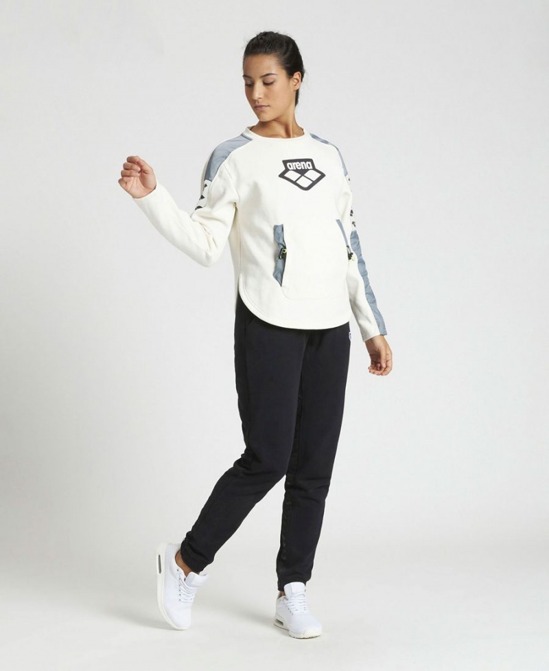 Arena Team Crew Neck Sweatshirt Vita Grå | LXN35F-840