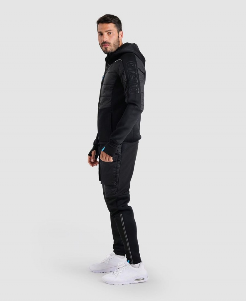 Arena Team Half-Quiltad Hooded Jacka Svarta | QIS87S-300