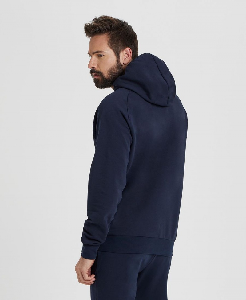 Arena Team Hooded Panel Sweatshirt Marinblå | MUB42F-232