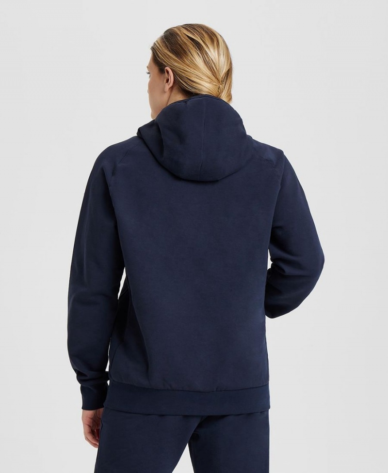 Arena Team Hooded Panel Sweatshirt Marinblå | MUB42F-232