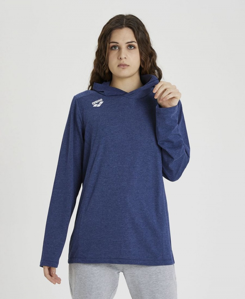 Arena Team Hooded Panel T-Shirt Marinblå | MIP07N-691