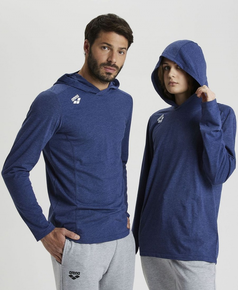 Arena Team Hooded Panel T-Shirt Marinblå | MIP07N-691