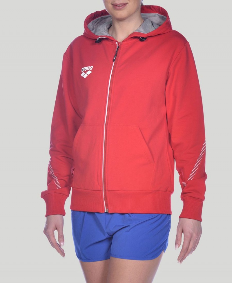 Arena Team Line Hooded Jacka Röda | OLO56K-477