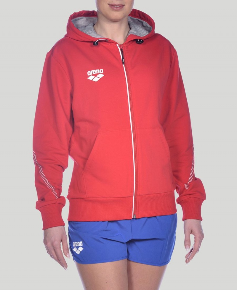 Arena Team Line Hooded Jacka Röda | OLO56K-477