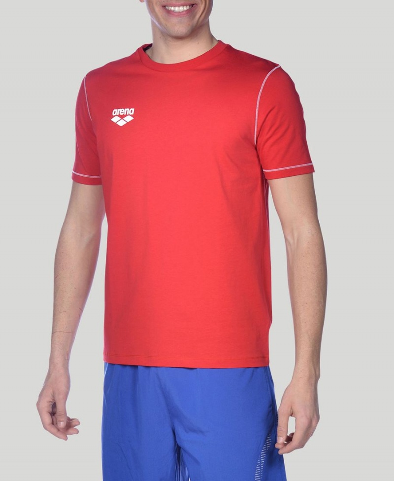 Arena Team Line Korta Sleeve T-Shirt Röda | VZG67Q-358