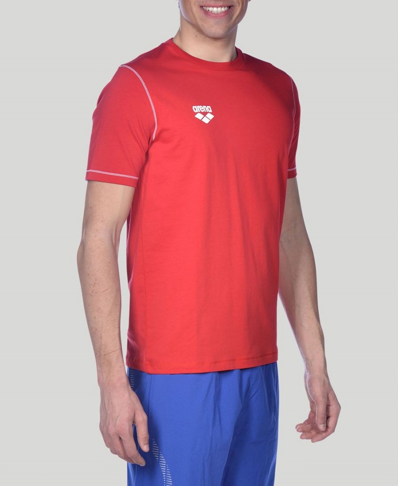 Arena Team Line Korta Sleeve T-Shirt Röda | VZG67Q-358