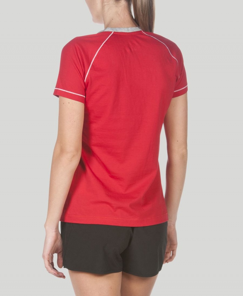 Arena Team Line Korta Sleeve T-Shirt Röda | OFF67U-073