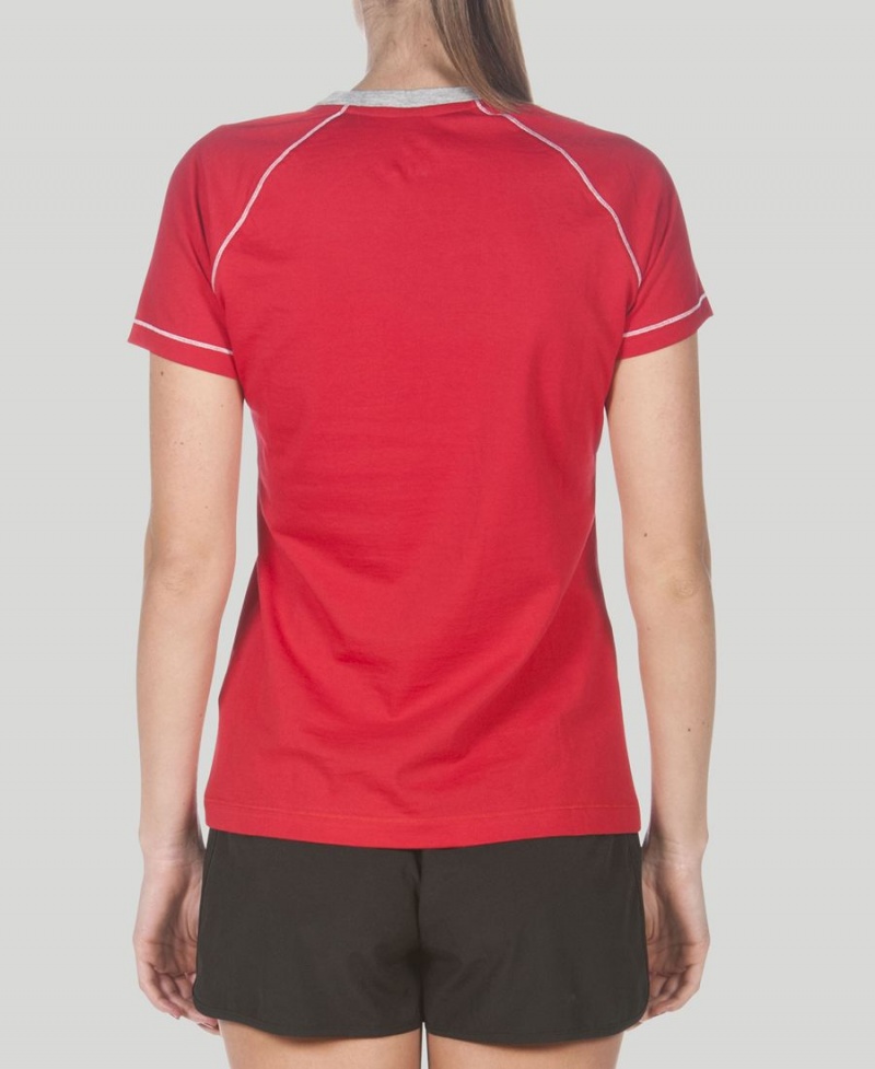 Arena Team Line Korta Sleeve T-Shirt Röda | OFF67U-073