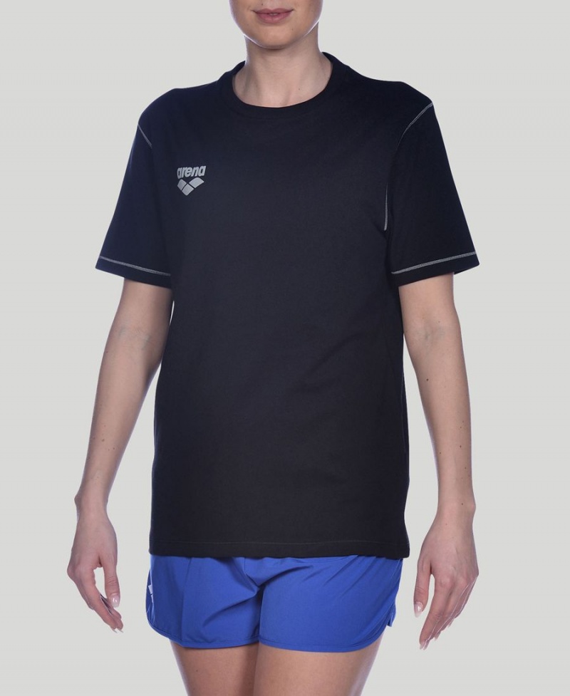 Arena Team Line Korta Sleeve T-Shirt Svarta | TNG74E-174