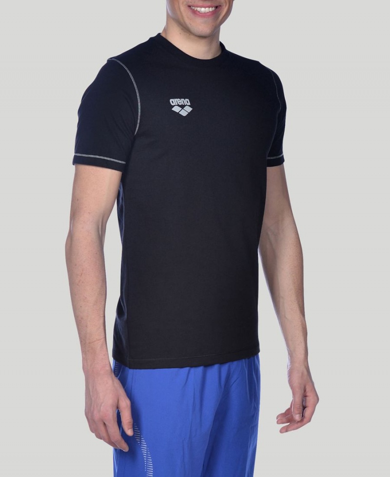 Arena Team Line Korta Sleeve T-Shirt Svarta | TNG74E-174