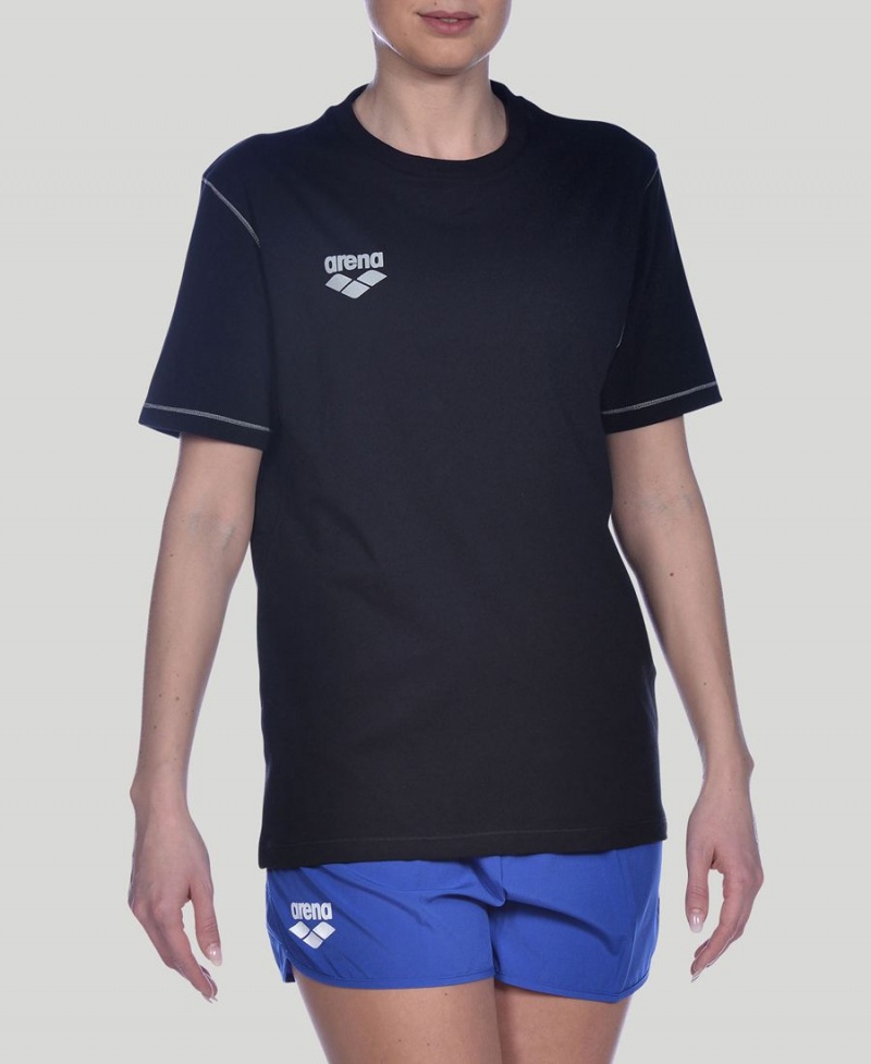 Arena Team Line Korta Sleeve T-Shirt Svarta | TNG74E-174