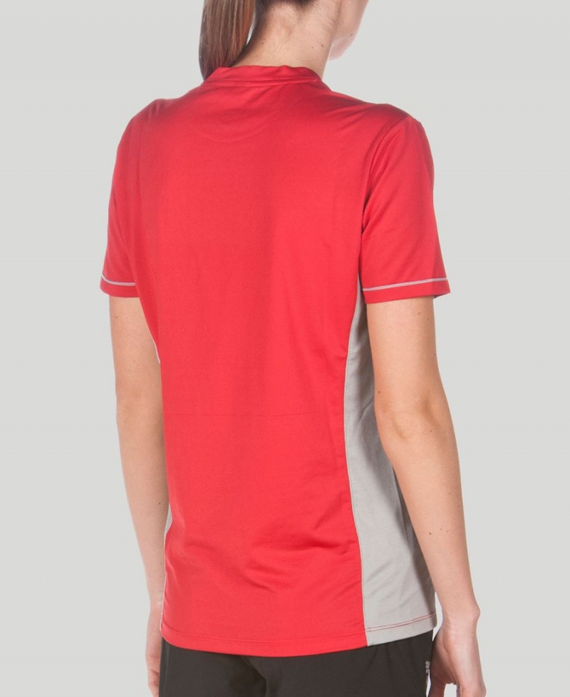 Arena Team Line Tech Korta Sleeve T-Shirt Röda | EWL82D-177