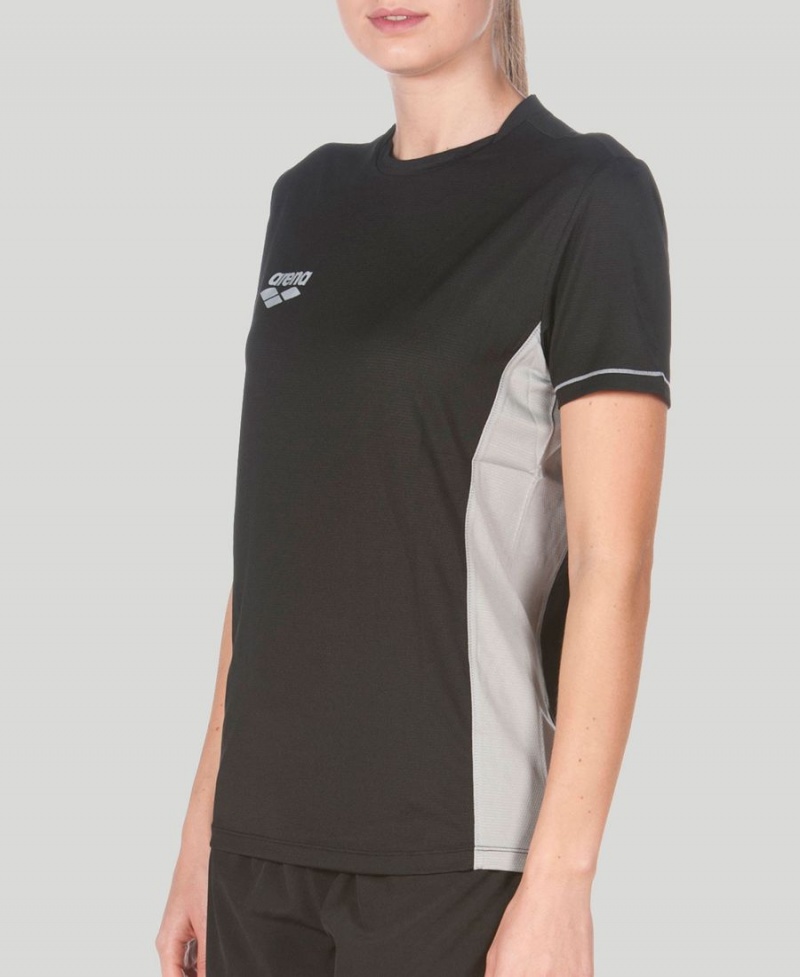 Arena Team Line Tech Korta Sleeve T-Shirt Svarta | UCL76C-608