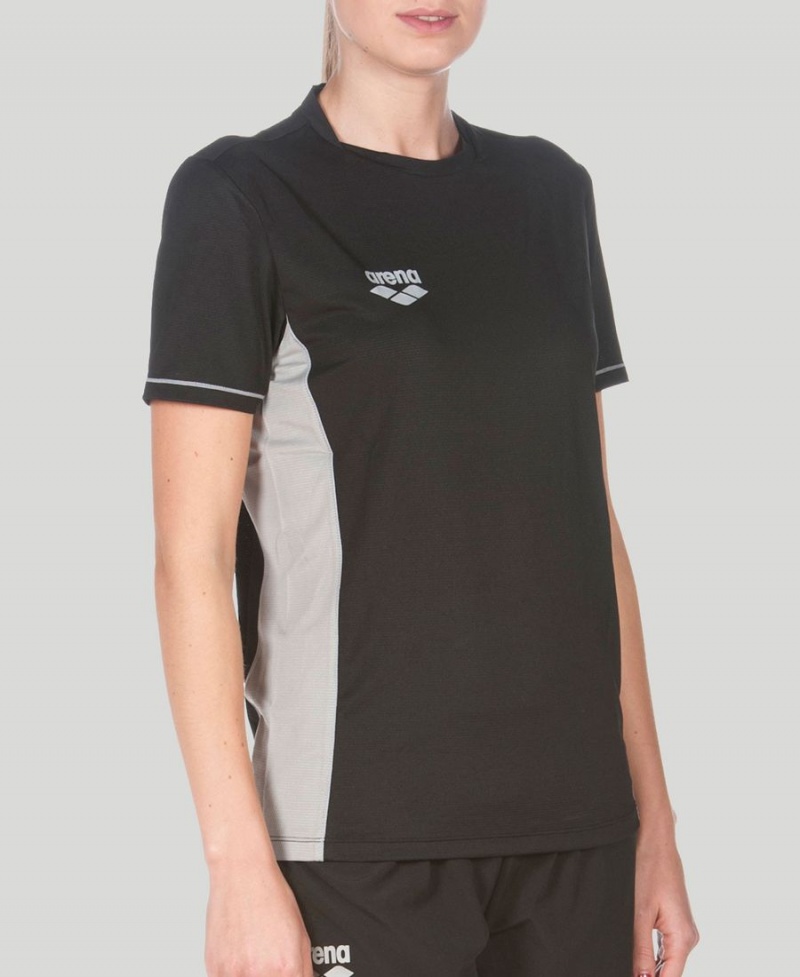 Arena Team Line Tech Korta Sleeve T-Shirt Svarta | UCL76C-608