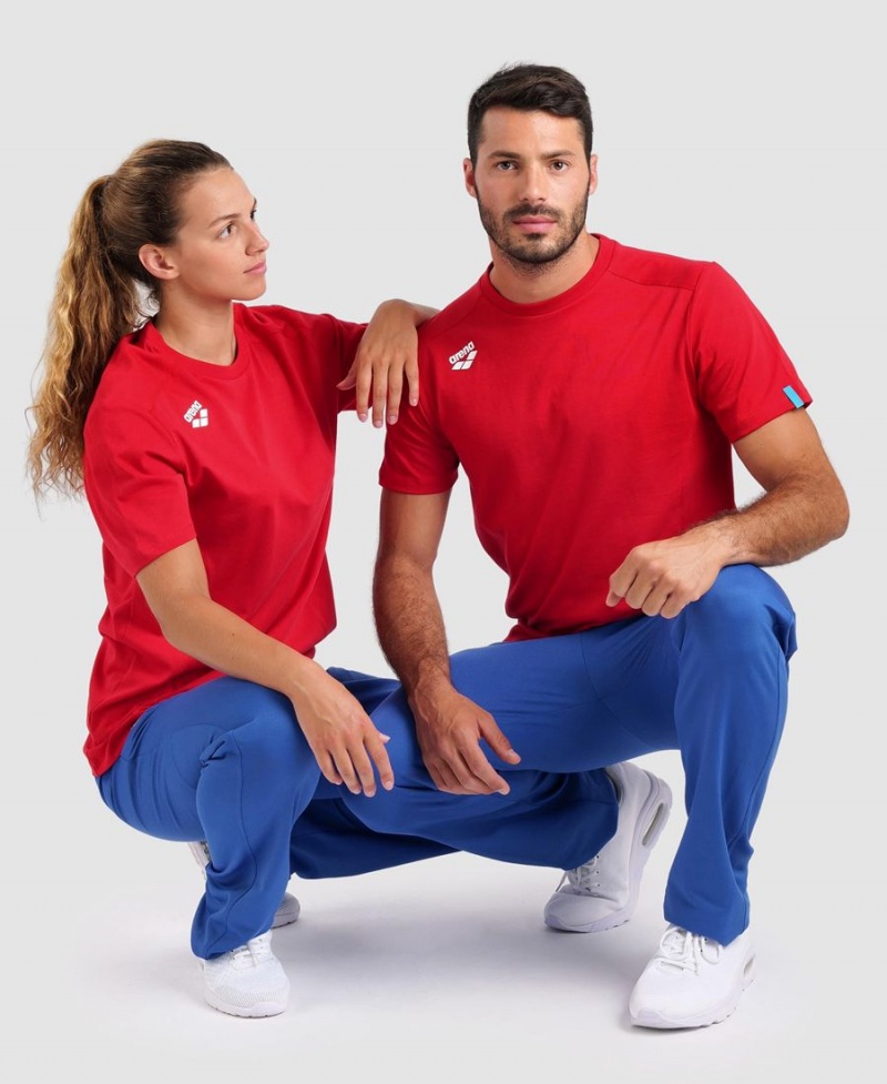 Arena Team Panel T-Shirt Röda | KMY65R-874