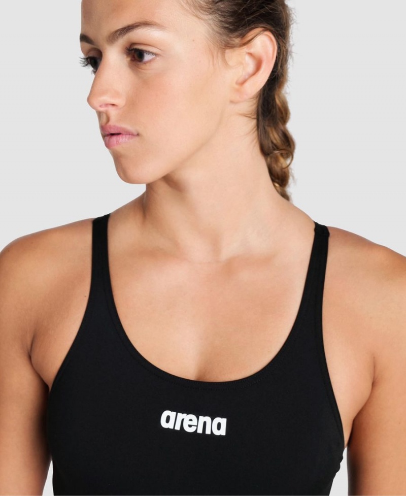 Arena Team Swim Tech Solid Baddräkt Svarta Vita | NYW34R-750