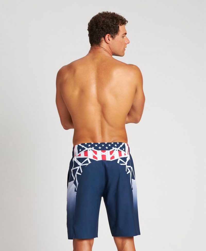 Arena USA Swimming Team Kit Bermuda Shorts Marinblå | GKJ12R-328