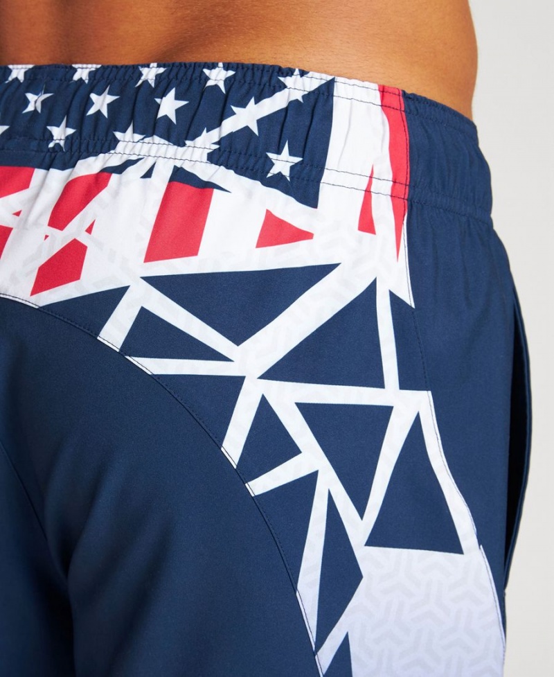 Arena USA Swimming Team Kit Bermuda Shorts Marinblå | GKJ12R-328