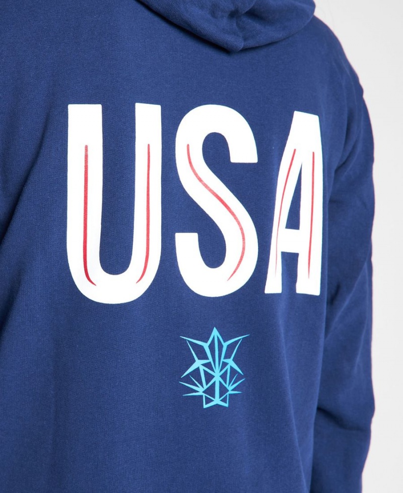 Arena USA Swimming Team Kit Hooded Zip Jacka Marinblå | ZDA60H-530