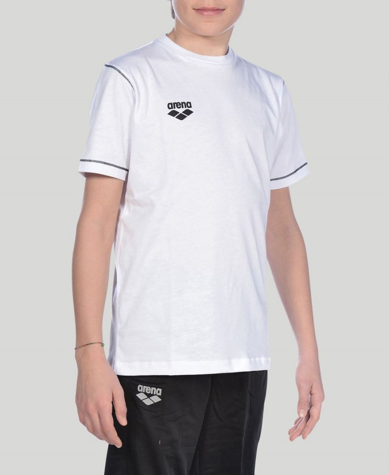 Arena Youth Team Line Korta Sleeve T-Shirt Vita | UJT44I-219