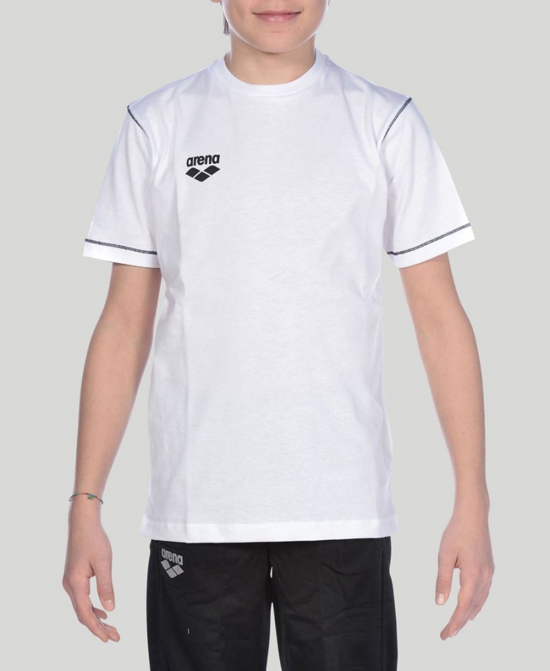 Arena Youth Team Line Korta Sleeve T-Shirt Vita | UJT44I-219