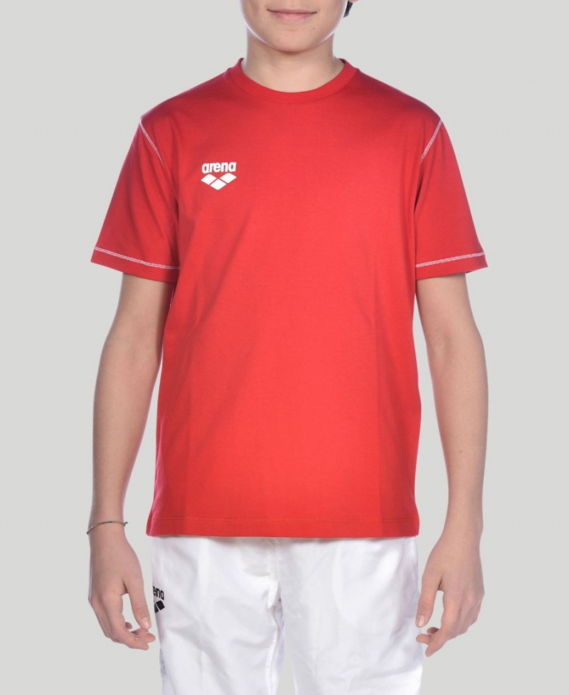 Arena Youth Team Line Korta Sleeve T-Shirt Röda | HEO40V-398