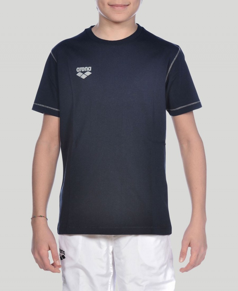 Arena Youth Team Line Korta Sleeve T-Shirt Marinblå | EDE64L-522