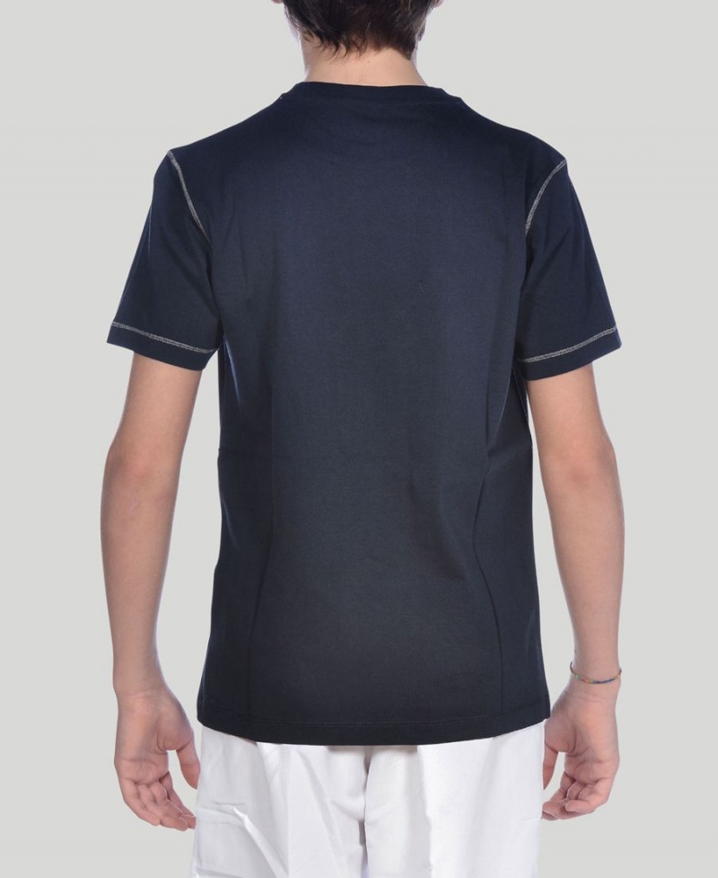 Arena Youth Team Line Korta Sleeve T-Shirt Marinblå | EDE64L-522