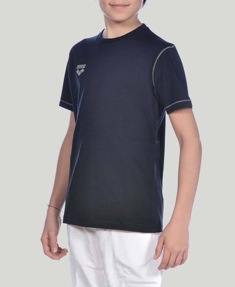 Arena Youth Team Line Korta Sleeve T-Shirt Marinblå | EDE64L-522