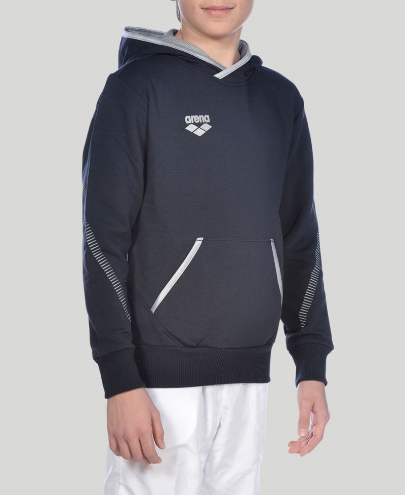 Arena Youth Team Line Long Sleeve Hoodie Marinblå | ZUI69S-110