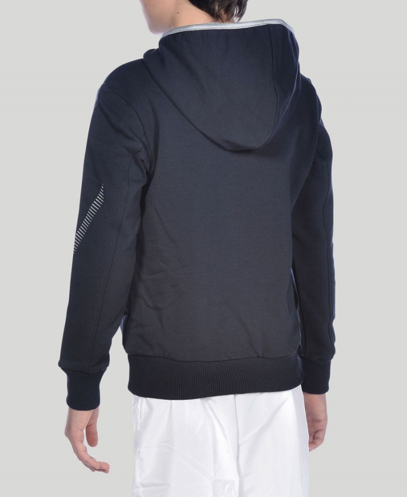 Arena Youth Team Line Long Sleeve Hoodie Marinblå | ZUI69S-110